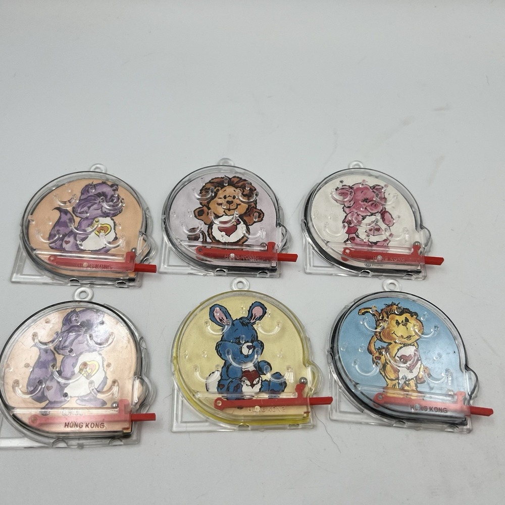 Vintage 1985 Care Bear Cousins Party Favors Pinball Game American Greeting Lot 6
